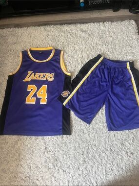 LAKERS #24 PURPLE & GOLD BASKETBALL JERSEY & SHORTS SET